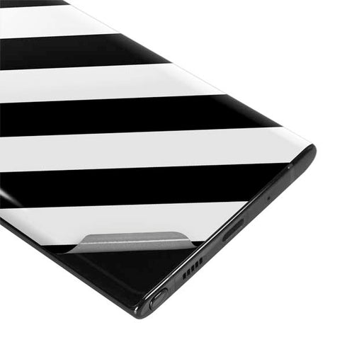 Black and White Geometric Stripes Galaxy Note 10 Skin